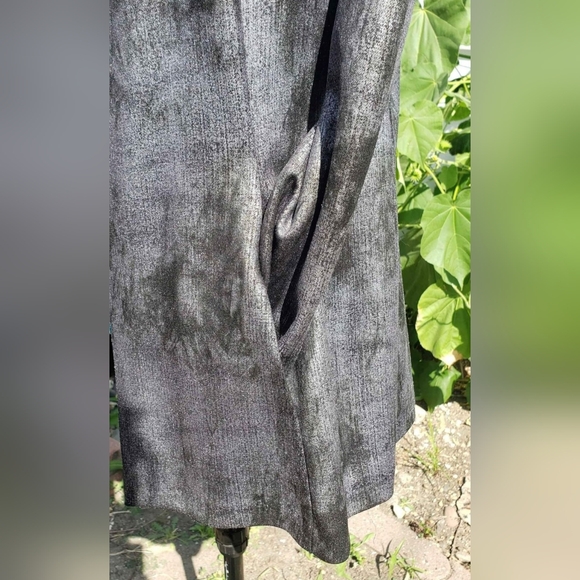 Modes Crystal Silver/Black Button Jacket/Blouse Size L - Picture 7 of 9